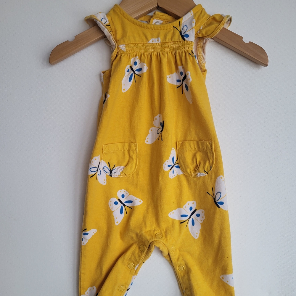 Yellow Butterfly Print Jumpsuit